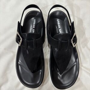 J/SLIDES BLACK LUXE FREYA SANDAL WOMENS SIZE 8 NIB